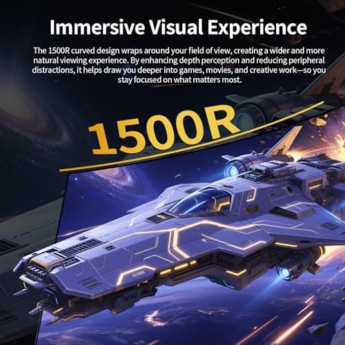 PIJ 32" Curved Gaming Monitor 4K, 160Hz UHD PC Monitor Built-in Speakers, Computer Screen for Home Office Entertainment, DP, HDMI, VA Panel, Compatible with Wall Mounting 75 * 75MM