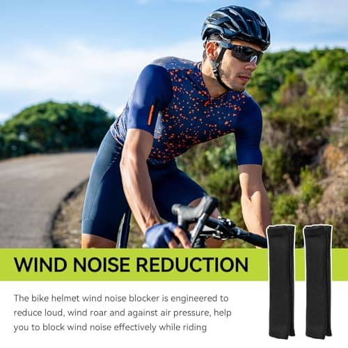 Cycling Wind Noise Blocker for Bike Helmet, Wind Noise Reducer Helmet Attachment, Wind Noise Reduction Accessories for Biking, Cycling Ear Wind Protection, 2 PCS