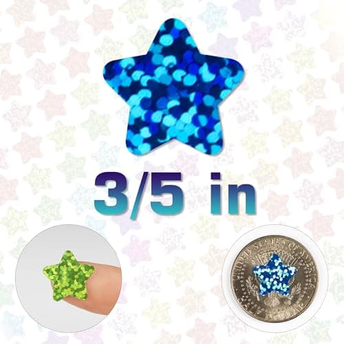 2340 Pack Holographic Star Stickers for Kids Reward，0.6“ Sparkly Small Star,Behavior Chart, School Classroom Student Teacher Supplies