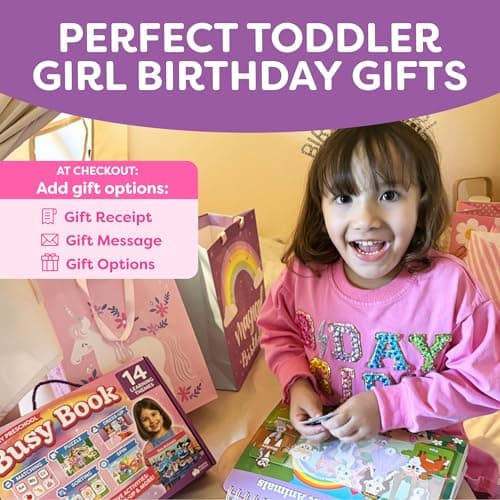 Princess Dress Up 3 Year Old Girl Gifts for Kids - Preschool Learning Educational Toys - Preassembled Travel Activity Montessori Busy Book for Toddlers Ages 3-5 & Princess Unicorn Toddler Books B0G2M13ZCG