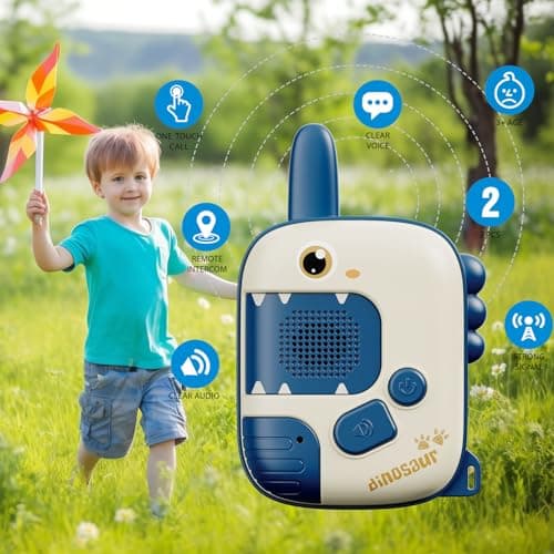 Dino Walkie Talkies for Kids,Dinosaur Toys for Kids 3-5-7,Toddler Kids Toys 2 Pack Birthday Gifts for 3 4 5 6 7 8 9 Year Old Boy Girls Toy for 3-12 Boys Outdoor Game,Easter Christmas Stocking Stuffers B0D9258QC7