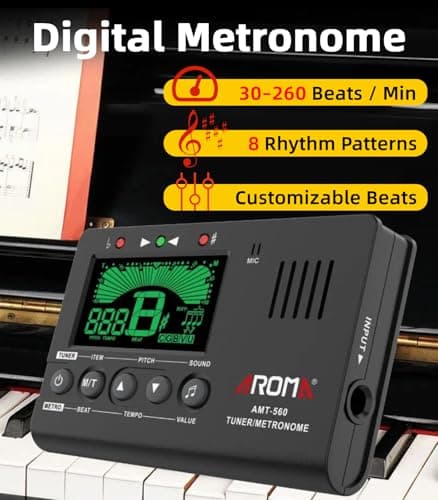 Ulumac Aroma 3 in 1 Digital Metronome Tuner for All Instruments - Guitar, Piano, Violin, Bass, Ukulele, Trumpet, Flute, Clarinet - Accurate Chromatic Tuner, Metronome, Tone Generator, Easy Operation