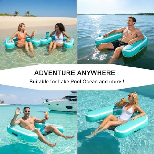 Inflatable Pool Float Chair for Lake Floating Pool Chairs Heavy Duty Floating Chair Lake Floats for Adults Pool Chair Floats Pool River