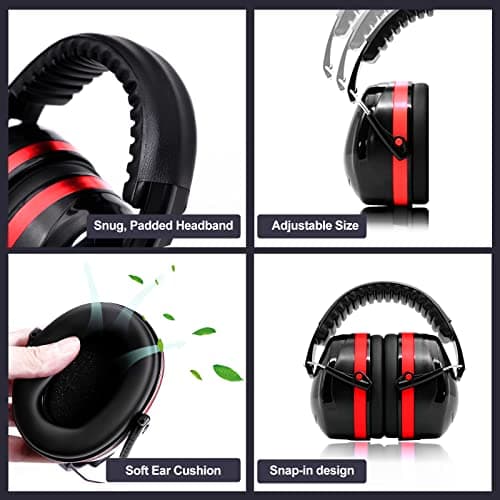 Yewltvep Shooting Ear Protection Gun Range Ear Protection with Earmuffs, Gun Safety Glasses, Earplugs, Hard Storage Case