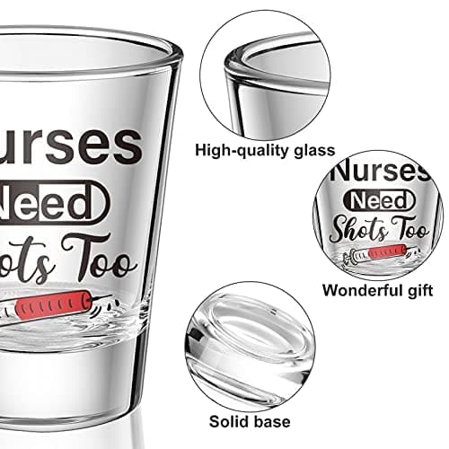 Funny Medical Gifts for Women, Humorous Shot Glass with Slogan, Nursing Graduation Party, Nurses Day Celebration Patelai 2 Pcs Nurse Shot Glasses 2.36 X 1.97 Inch Nurse Theme 2 Oz B093PZK2GF