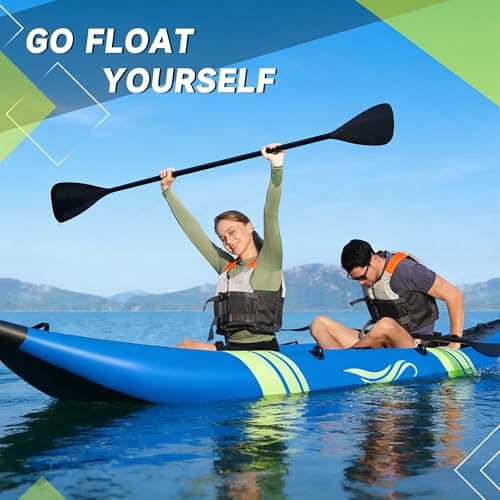 WETURE Inflatable Kayak 2 Person, Fishing Kayaks for Adults, 12.5FT 507 LBS Capacity, Portable Kayak with Luminous Strips, Adjustable Kayak Seat, 2 Paddles, 2 Tail Fins, Pump &Storage Bag