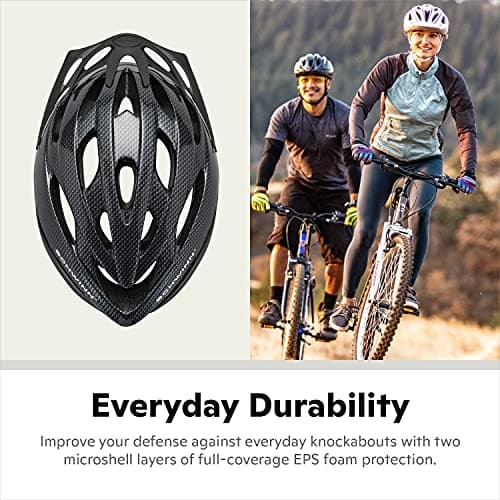 Schwinn Thrasher Helmet for Adults, Size 58-62 cm for Riders Ages 14+, Microshell, Adjustable Dial & Straps, Interior Padding, Air Vents, Lighted or Unlit, Visor, Adult Bike Helmet