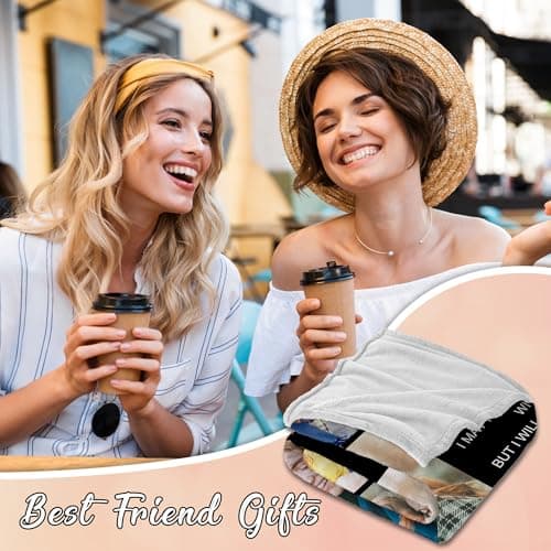 Personalized Picture Blanket And Throw, Best Friend Christmas Birthday Gifts For Women, Long Distance Friendship Bestie Gifts Best Friend Custom Blanket With Picture Name, Customized Photo Blanket B0FV82VXVF