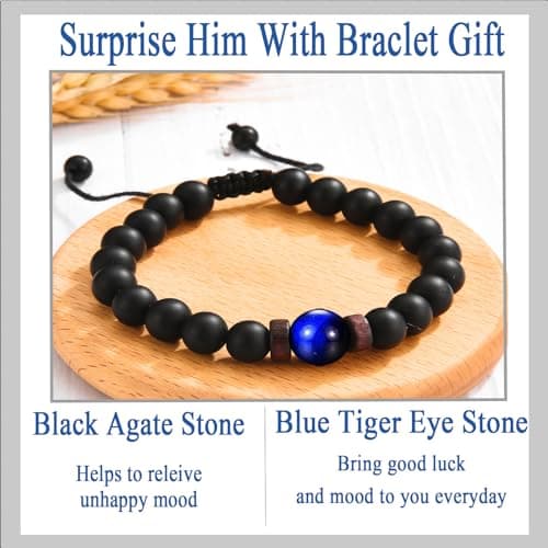 Fathers Day Gift for Dad, Papa, Boyfriend's Dad Bead Bracelet for Birthday, Christmas