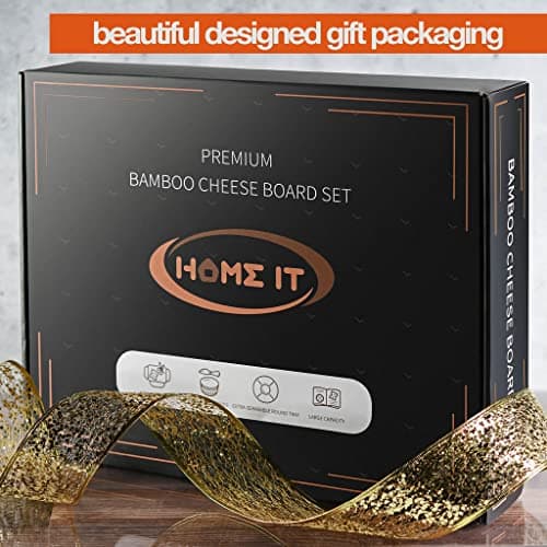 Complete Serving Set with Utensils & Trays, Entertaining, House Warming, Wedding, Bridal Shower & Birthday Gift for Women Bamboo Charcuterie Board Set, Large Cheese Board 3-Drawer with Accessories B0BKLRWSZW