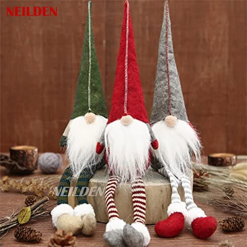 3pcs New Christmas Decoration Long Legs Rudolph Doll Christmas Children Gift Hotel mall Window Decoration