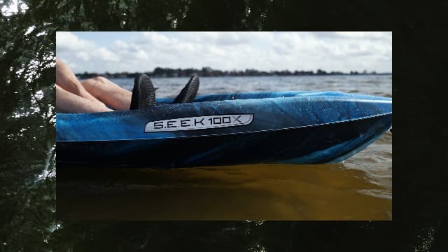 Pelican Seek 100X - Recreational Sit on top Kayak - Lightweight Smart Design - Adjustable Ergoform™ Seating System - 10 ft