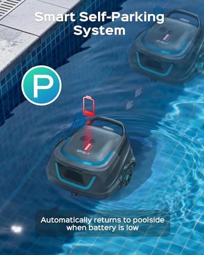 WYBOT A1 Robotic Pool Cleaner – Dual-Layer Filtration, Strong Suction, 130-Min Runtime, Cordless Pool Vacuum for Above-Ground & Flat Pools up to 1,100 Sq. Ft., 4 Cleaning Modes (Darkgrey)