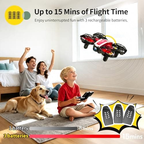 Holy Stone Mini FPV Drone with 1080P HD Camera for Kids & Beginners, RC Nano Quadcopter with Optical Flow Hover, Gesture Control, 3D Flips, 3 Batteries, Great Gift Toy for Boys and Girls, HS210Pro Red