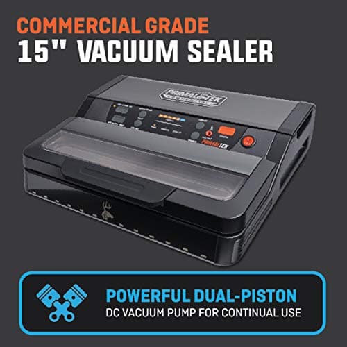 15” Commercial Grade Vacuum Sealer – User Friendly for Food Preservation & Sous Vide, 28” Vacuum Pressure – Features Auto Cooling System, Smart Heat Technology, Built-In Vacuum Bag Storage