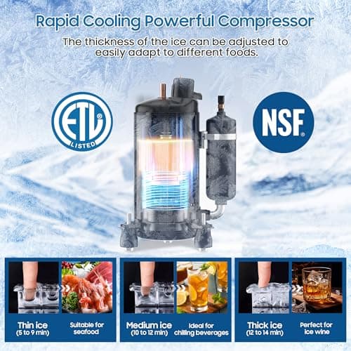 Commercial Ice Maker Machine 700 Lbs/24H Industrial Ice Maker Machine Commercial Ice Machine with 400Lbs Storage, Ice Ready in 5-12 min, Stainless Steel Ice Maker for Bar Cafe Business Restaurant