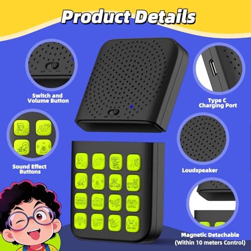 16 Sounds,Volume Adjustment,Prank Gifts Toys for Boys,Remote Fart Machine for 6 7 8 9 10 11 12 13 Year Old Boys Toys Gifts Fikami Rechargeable 2-in-1 Separable Magnetic Sound Effects Machine B0GQ411T31