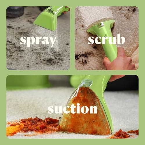 BISSELL Little Green Mini Portable Carpet and Upholstery Deep Cleaner, Car/Auto Detailer, with HydroRinse Self-Cleaning Tool and 4" Tough Stain Tool, Tea Green, 4075