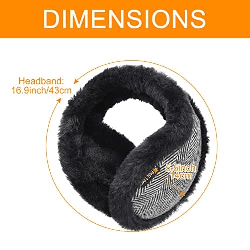 Surblue Unisex Foldable Ear Earmuffs Behind-the-Head Fur Winter Outdoor Ear Warmers