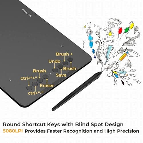 XPPen Updated Deco 01 V3 Drawing Tablet-16384 Levels of Pressure Battery-Free Stylus, 10x6 Inch OSU Graphic Tablet, 8 Hotkeys for Digital Art, Teaching, Gaming Drawing Pad for Chrome, PC, Mac, Android