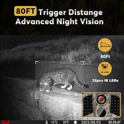 Trail Camera 3 Pack 36MP 1920P HD Game Camera with SD Cards, 0.2s Trigger Time Infrared Night Vision Motion Activated, IP66 Waterproof 2.0''LCD Wildlife Camera for Monitoring