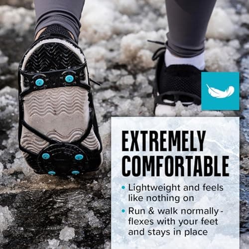 Due North Everyday G3 Ice Cleats for Shoes & Boots - Traction Spikes for Men & Women to Improve Grip on Snow & Ice
