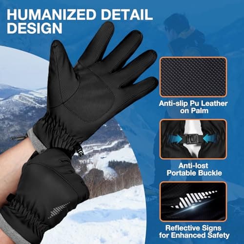 SIMARI Winter Waterproof Warm Gloves Women Men with Touchscreen Fingers, Ski Snow Windproof for Cold Weather Thermal, for Running Hiking Driving Cycling Outdoor Sports Daily Work