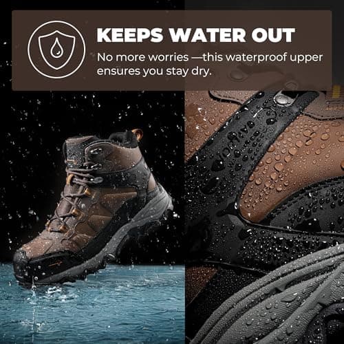 NORTIV 8 Waterproof Steel Toe Boots for Men Slip Resistant Safety Industrial Boots Paladin-Steel