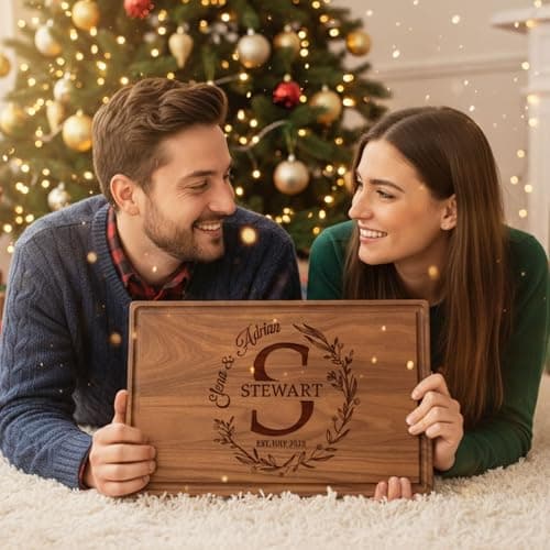 Personalized Cutting Board – Custom Cutting Board Wood Engraved Charcuterie Board, Unique Gift for Wedding, Anniversary, Bridal Shower, Couples, Christmas, Parents & Housewarming