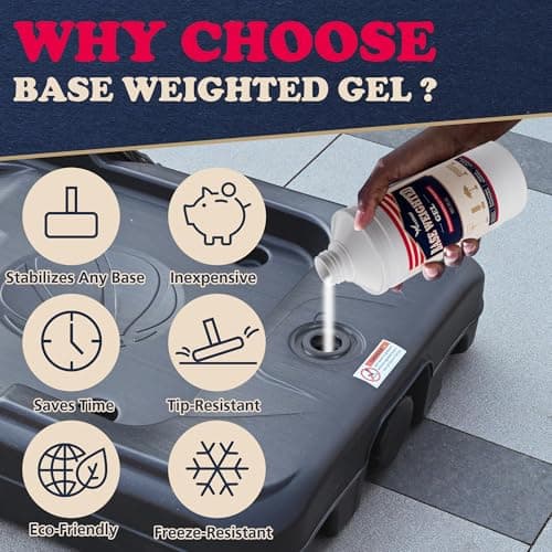 AceGold Sand & Sand Bag Alternative Polymer | Base Weighted Gel Replaces 625 lbs. Sandbags to Anchor Portable Basketball Hoops, Umbrellas, Pool Hoops & Items with a Base from Falling | 25oz