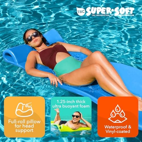 TRC Recreation Foam Swimming Pool Float, Floating Water Lounger, Splash 1.25”