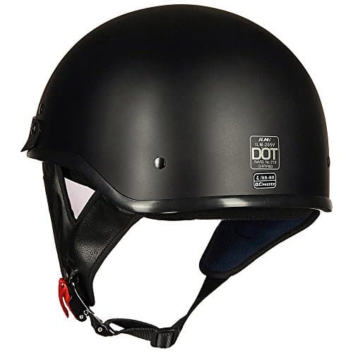ILM Half Helmet Motorcycle Open Face Sun Visor Quick Release Buckle DOT Approved Cycling Motocross Suits Men Women 205V (M, Matt Black)