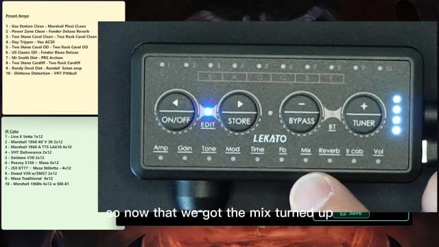 LEKATO Micro Guitar Headphone Amp Bass Guitar Headphone Amplifier with Multi Effects - Amp Models, IR Loading, Tuner, Rechargeable Electric Headphone Amplifier Delay Reverb Chorus Overdrive Portable