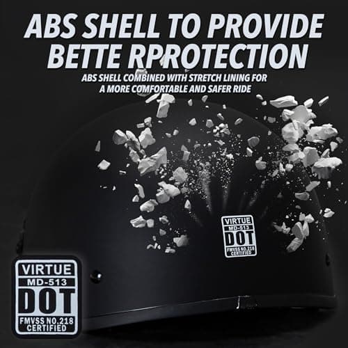 Cartman Cruiser Scooter Motorcycle Half Face Helmet,Matte Black Graphics, DOT Approved for Bike Scooter ATV UTV Chopper