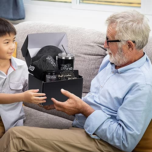 Kolewo4ever 9 Pcs Retirement Gifts for Men Christmas Gifts for Men 2025 Happy Retirement Gift for Coworker,Teachers,Dad,Grandpa Best Retire Gift Box with Insulated Tumbler Baseball Cap Socks