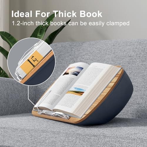 Lap Beanbag Book Stand for Hands Free Reading Comfortable Reading Pillow Stand Minimize Neck Strain Perfect Idea for Book Lovers in Dorm Room or Anywhere Else with Bookseat(Gray)