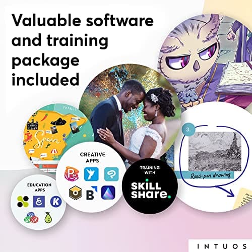 Wacom Intuos Small Graphics Drawing Tablet, Includes Training & Software; 4 Customizable ExpressKeys Compatible with Chromebook Mac Android & Windows, Black