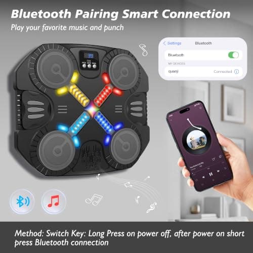 Music Boxing Machine Sport Toys for Kids and Adults,Wall Mounted Bluetooth Smart Punching Target,Training Pad Toy with Boxing Glove,Ideas Toys for Boys Girls Kids 3 4 5 6 7 8 9 10 11 12+ Years Old