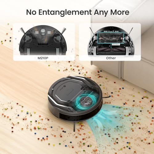 Lefant M210 Pro Robot Vacuum, 4000Pa Suction, 200 Mins Runtime, Quiet, Ultra-Slim, Self-Charging Robotic Vacuum Cleaner, WiFi/App/Alexa Control, Ideal for Pet Hair & Hard Floors