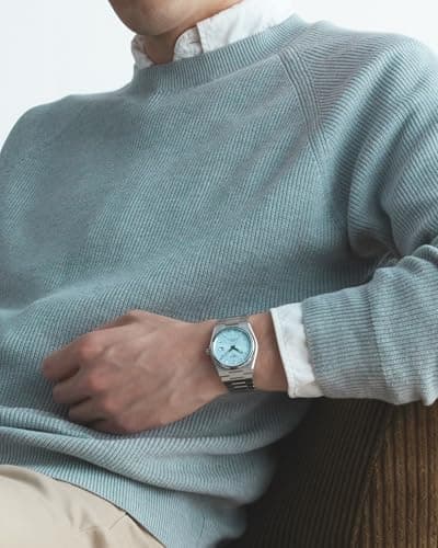 Tissot PRX Powermatic 80 316L Stainless Steel case, Swiss Automatic Watch for Men & Women, Ice Blue Dial, Stainless Steel, (T1374071135100)