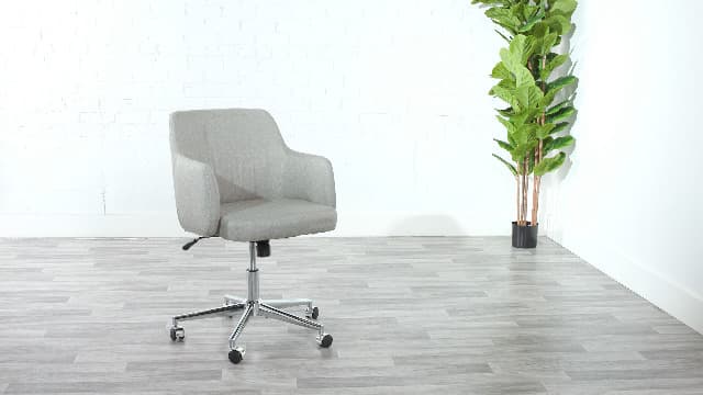 Amazon Basics Modern Home Office Desk Chair with Adjustable Height, 360 Degree Swivel, Smooth-Rolling Wheels, High-Density Foam Cushioning, Light Gray