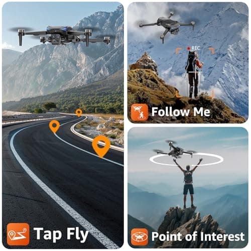 GPS Drone with Camera for Adults - 4K Drone with 4.5” FPV Screen Controller, 60 Min Flight, Brushless Motor Foldable Quadcopter, Auto Return, Follow Me, 3 Speed Modes for Beginners - Gift Under 249g
