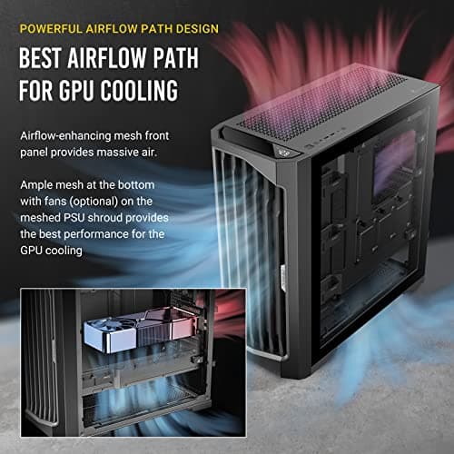 Antec Performance 1 FT, Full Tower, RTX40 Fully Compatible, Temp Display, 4 x Storm T3 PWM Fans, Type-C, Dual TG Side Panels, Removable Top Bracket, High Airflow Mesh Front Panel, E-ATX PC Gaming Case