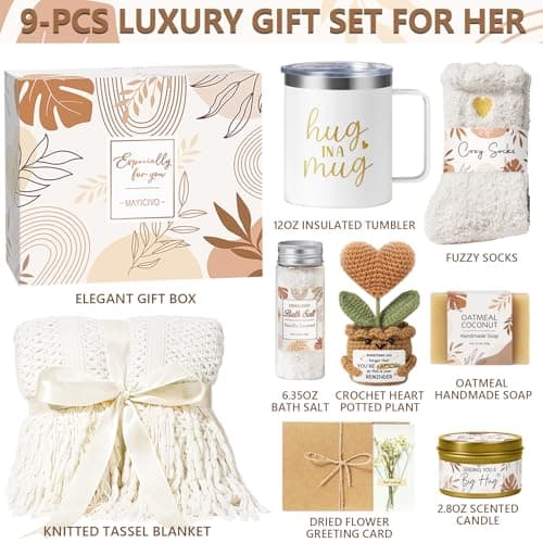 Self Care Gifts Get Well Soon Gift Baskets for Women, Christmas Birthday Gifts for Women Care Package, Unique Sympathy Gift Baskets Spa Thinking of You Gifts Set for Mom Best Friend Sister Wife Her