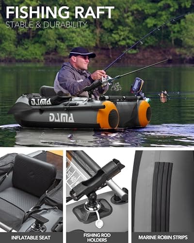DAMA Triple Chamber SUP Inflatable Stand Up Paddle Board 10'8"*47", Extra Wide Paddle Boards for Adults, Fishing Paddle Board with 3 Removable Fins, 2 Fishing Rod Holders, Kayak Paddle,Portable Bag