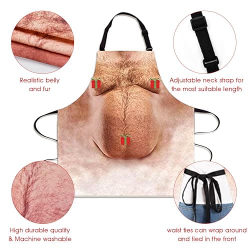 White Elephant Gifts for Adults,Funny Gifts Apron Belly Christmas Stocking Stuffers Gag Gifts for Dad Him Men Adults