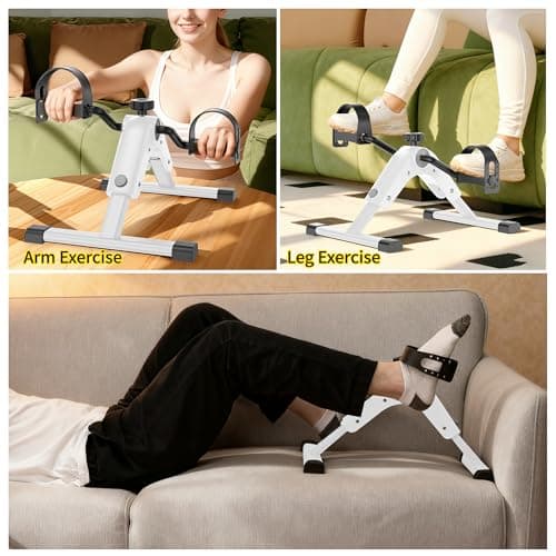 MOMODA Under Desk Bike Pedal Exerciser with LCD Display Portable Mini Exercise Bike for Arm and Leg