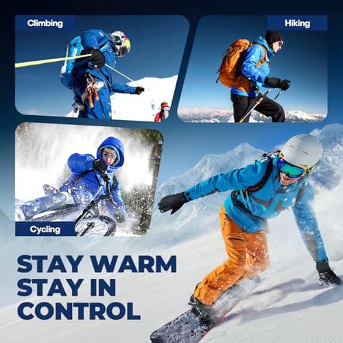 krosa 5-Layer Winter Gloves for Men & Women Made with 3M Thinsulate, -10℉ Waterproof Work Gloves for Cold Weather, Snow Ski Gloves with 10 Touchscreen Fingers