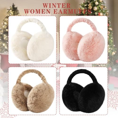 Nimalpal Ear Muffs for Winter Women - Adjustable Earmuffs for Women Winter Foldable