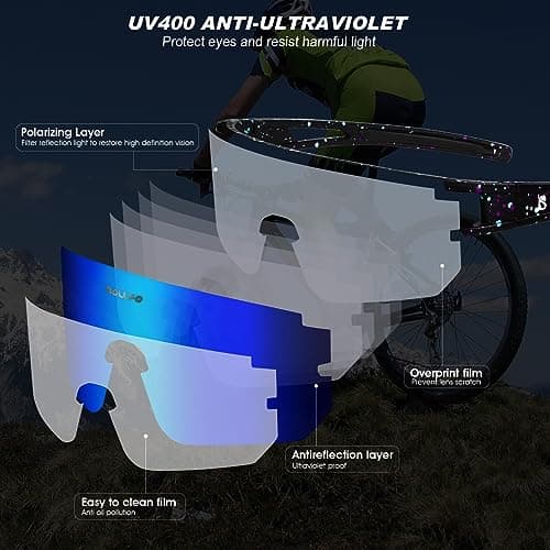 BOLLFO Polarized Sports Sunglasses,UV400 Protection Outdoor Glasses for Men Women Youth Baseball Cycling Running Driving Golf